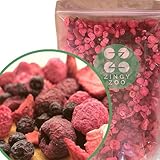 Super-Beeren Gefriergetrocknete Früchte Mix | XL 300g Trockenfrüchte Ohne Zucker | Getrocknete Früchte | Trockenfrüchte Gefriergetrocknet Erdbeeren Himbeeren Heidelbeeren Gefriertrockner ZingyZoo