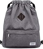 KAUKKO Beutel Rucksack Hipster Kordelzug Turnbeutel Gymsack mit Innentasche Sportrucksack für Damen & Herren, 21L