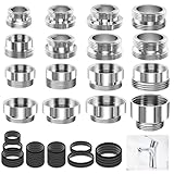 16 Stück Wasserhahn Adapter, Messing Wasserhahnadapter Set mit Dichtungen, Doppelgewinde Wasserhahn Belüfter Anschluss für Küche, Gartenschlauch, Wasserfilter und Spülbecken