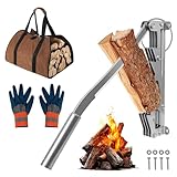 Holzspalter Manuell, Wandhalterung Manueller Holzspalter, 60cm/23.6 Zoll Tragbarer Brennholzspalter, Manuelles Spaltwerkzeug, Outdoor Camping Anzündholz Spalten Werkzeug