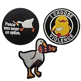 3 Stück Klett Patches Patch Klett Patch Tier Klett Lustig Patches süße Ente Klett MilitäR GäNse Enten Lustiger Süßer Entenbissmesser-Aufnäher für Rucksäcke, Jacken, Jeans