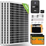 ECO-WORTHY 2.72kWh 0% MwSt. Solarsystem, 680W 12V Solaranlage Komplettset für Wohnmobil: 4 Stücke 170W Solarmodul + 40A MPPT Laderegler + 2 Stücke 100Ah Lithiumbatterie + 2000W Wechselrichter