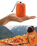 HONYAO Notfalldecke Schlafsack, Survival Biwaksack Erste Hilfe Rettungsdecken Wasserdicht Notfallzelt Ultraleicht Hitzeabweisend Kälteschutz mit Signalpfeifen, für Outdoor Camping Wandern