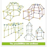 TLHWIN Kinder Fort Bausätze Lernspielzeug Burgen Bauen Tunnel Zelt Raketenturm Spielzeugsets Indoor & Outdoor Lernspielzeug DIY Bausätze Bauspielzeug Geburtstagsgeschenk für Kinder (157PCS)