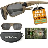 HTS HUNTERSKY Q37 Anti-Beschlag-polarisierte taktische Jagd-Sonnenbrille, militärische Qualität, ballistischer Aufprallschutz, für Golf, Motorrad, Reiten, Laufen, Fahren, Pistolenbereich im Freien