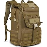YOREPEK 50L Militär Rucksack, Groß Taktischer Rucksack, Wanderrucksack Herren Bundeswehr Outdoor Arbeit Survival Wasserdicht Travel Assault Tactical Backpack für Trekking Camping Reisen Jagd, Khaki