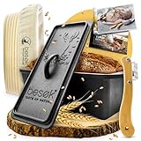 besok Brotbackform mit Deckel, Gärkorb & Teigmesser - Gusseisen Backform Brot backen Zubehör - Kastenform Brot, Toastbrot Backform, Kasten Brotform, Auflaufform, Kastenform, Brotform eckig