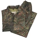 Mil-Tec Regenanzug Herren (2-teilig) • Wasserabweisender Regenanzug • Leichte Regenjacke mit Kapuze & Regenhose • Regenschutz für Outdoor Aktivitäten • Regenbekleidung inkl. Tragebeutel