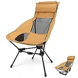 Gaethra Campingstuhl Faltbar, 1.7kg Leichter Camping Stuhl, 600D Oxford Tuch Campingstuhl Hochlehner, 120kg Tragkraft, Stabil und Unerschütterlich Leicht zu Tragen, für Camping, Angeln, Garten Strand