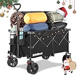 SLIDBEAT XXL Bollerwagen Faltbarer mit Große Räder All Terrain 330L 150KG Faltbar Bollerwagen Klappbar aus Vier Richtungen Bollerwagen Für Strand Garten Camping Shopping