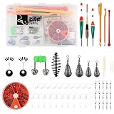 Zite Fishing Allround Angelzubehör-Set Groß in Box – Angeln Grundausstattung mit Posen, Blei-Gewichten, Haken, Futterkorb & Mehr - Angelausrüstung in Sortierbox