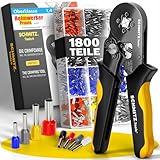 SCHMITZ.Tools® Crimpzange mit 1.800 Aderendhülsen Set - Aderendhülsenzange selbsteinstellend [0,25-10mm²] - Krimpzangenset - Elektrowerkzeug - Presszange