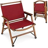 COSTWAY Campingstuhl faltbar, niedriger Klappstuhl aus Bambus, Faltstuhl Ultraleicht, 150 kg Tragkraft, für Camping, Angeln, Garten