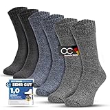 OCERA 6 Paar Herren Thermo-Socken mit Vollfrottee und Softbund im Farbmix - Grau, Blau, Anthrazit Gr. 43/46