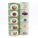 Notfall Rations Paket – 5 Tage – 5 Menüs – Schweinebraten, Gulasch, Sauerbraten, Rinderbraten, Schweinegeschnetzeltes – Diem 10x 400g Konserve – Langes MhD