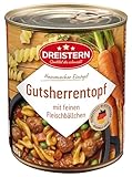 DREISTERN Gutsherrentopf 800g I Mit Fleischbällchen & Gemüse I Herzhafter Eintopf in recyclebarer Konservendose I Lange Haltbarkeit dank natürlicher Konservierung I Hausmacher Qualität