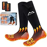 WUEAOA Beheizbare Socken, Heizsocken, Beheizte Socken, Heizsocken mit Akku für Herren & Damen, Maschinenwaschbar, Perfekt für Jagd, Skifahren, Wandern