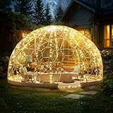 VEVOR Garten-Kuppel-Iglu-Zelthaus, 12 Fuß Kuppelzelt, verbessertes Garten-Iglu mit transparenter PVC-Abdeckung und Fenster, wasserdichter geodätischer Kuppel-Campingunterstand für den Außenbereich