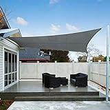AXT SHADE Sonnensegel Wasserdicht Rechteckig 2,5x3m Wetterschutz Sonnenschutz PES Polyester mit UV Schutz für Terrasse Balkon Garten-Grau Anthrazit(Wir Machen Sondergrößen)