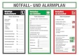 Max Systems Aushang am Arbeitsplatz - Notfall- und Alarmplan - Kunststoff - 30 x 42 cm