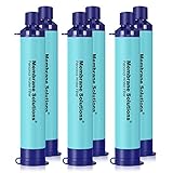 Membrane Solutions Wasserfilter Outdoor Camping, Trinkwasserfilter für 5000 Liter gefiltertes Wasser, Filtergenauigkeit bis zu 0,1 Mikron, Entfernt 99,9999% E.Coli, BPA-frei, 6 Pack