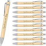 Tenare 10 Stück Dankeschön-Geschenkset für Lehrer Druckkugelschreiber aus Holz mit Spruch Abschiedsgeschenk für Erzieher Lehrertag(Erzieherin mit Herz)