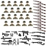 lomdung 20 Stück Soldatenfiguren mit 22 Stück Waffenzubehör, Mini Figures Military Kit, WW2 Armee Spielzeuge zum Figuren, Militärarmee Spiel fur Geschenke ab 6 Jahren Jungen or Erwachsene