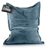 Lumaland Sitzsack Classic XXL Cord | Riesen Sitzsack XXL mit Softer Rippenstruktur – ideal zu Cord Sofa & Sessel Indoor Bean Bag für Wohnzimmer, Schlafzimmer & Co. - 380 L, 140 x 180 cm