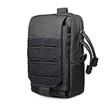 Tactical EDC Tasche, Molle Multifunktionale kleine Tasche, Gadget Organizer Handy-Halter Gürteltasche, Camping Wandern Radfahren Klettern Mit kompakter Tasche (SCHWARZ)