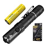 Nitecore MH12 V2 taktische Lampe – 1200 Lumen Taschenlampe wiederaufladbar – IP68 wasserdicht (21700 Akku wiederaufladbar und USB-Kabel C im Lieferumfang enthalten) schwarz