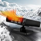 Uwelliky Auto Heizlüfter 12V 120W Tragbare Auto Heizung, 2 in 1 Heizung Kühlung, Autoheizung Fenster Entfroster Demister, 360° Drehbar Schnelleheizung Zusatzheizung, die in Stecker Zigarettenanzünde
