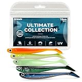 VEYCVLA Fishing Gummifische Zander Set 10 cm 5 Stück Farben Gummiköder Zander-Angeln-Softbait Angelköder,Gummi Fische Gummifisch Set Zander-Gummifisch Zander Köder