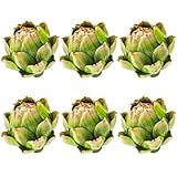 Meiwlong 6Pcs künstliches gefälschtes Gemüse Kleine grüne künstliche Artischocken Realistische Früchte Bouquet Dekoration Hochzeit Weihnachten Haushalt Tischplatte Küche