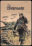 Schatzmix Retro Die Wehrmacht (Soldat mit Panzer) Metallschild Wanddeko 20x30 Blechschild, Blech, Mehrfarbig, 20 x 30 cm