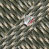 PSKOOK Survival-Paracord, Fallschirm-Feuerschnur, 550-Survival-Seil, 7 Stränge, Nylon, rote Zunderschnur, PE-Angelschnur, Baumwollfaden, Outdoor, Dschungel-Tarnmuster, 7,6 m