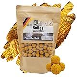 Zite Fishing Boilies 20mm für Karpfen-Angeln - Süßer Mais Aroma - Starke Lockwirkung & Wohldosierte Aminosäuren - 1kg Angelköder Sinkend