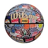 Wilson NBA All Team Retro Basketball, Hergestellt mit Dual Depth Innovation und Einer Pure Feel Oberfläche, Mit verbesserter Luftspeicherung und klassischen Hardwood Emblemen, Größe: 7