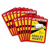 lepni.me 12 Stück LKW Toter Winkel Aufkleber Frankreich | Extra Starke Haftung und UV Schutz | Attention Angles Morts Sticker | Winkel Warntafel Fahrzeugaufkleber (12PCS LKW)