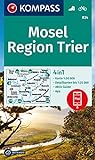 KOMPASS Wanderkarte 834 Mosel, Region Trier 1:50.000: 4in1 Wanderkarte mit Aktiv Guide und Detailkarten inklusive Karte zur offline Verwendung in der KOMPASS-App. Fahrradfahren.