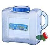 Lushandy Wasserspender mit Wasserhahn Wassertank Wasserkanister,5L/7.5L/10L/12L/15L Wasserkanister mit Hahn,Trinkwasserkanister Camping,Getränke Wasserkanister,Lebensmittelecht,Transparent (5L)