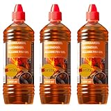 Moritz 3X 1000 ml Grill Anzünder Gel für alle Arten von Kohle - Kamine - Brennpaste in 1Liter Flasche Tischgrill flüssiges Anzündgel Feuergel für Grill und Kamin geruchlose Brennpaste
