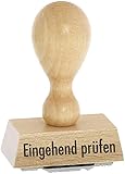 Office-Stempel/Lagertext – Eingehend prüfen - von Kaufhaus2010 Buchenholzstempel – Lagertextstempel zur Kennzeichnung von Rechnungen und anderen Dokumenten 4 cm lang