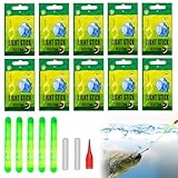 SHOWHEEL Knicklicht Angeln, 50 Stück Nachtfischlicht Leuchtstäbe für Angelrute, 4,5×37mm Float Glow Stick Nachtangeln, Fishing Angelzubehör für Outdoor-Sportarten Angeln