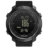 NORTH EDGE Herren Outdoor Sport Uhr Taktische Überlebensuhr mit Höhenmesser Barometer Kompass Kalender Schwimmfunktion Digitale Armbanduhr mit Nylonarmband für Wandern Militär