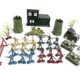 lomdung 27 Stück Soldatenfiguren mit 11 Stück Waffenzubehör, Mini Figures Military Kit, WW2 Armee Spielzeuge zum Figuren, Militärarmee Spiel fur Geschenke ab 6 Jahren Jungen or Erwachsene