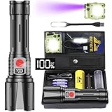 BEYSTE Taschenlampe LED Aufladbar 500000 Lumen, LED Taschenlampe Extrem Hell Militärische, Sehr Helle Akku Taschenlampe USB C, Starke Taktische Taschenlampe Wasserdicht For Outdoor NotfäLle