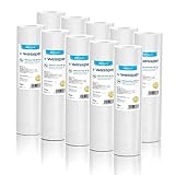 10x Wessper 10' Zoll Sediment Wasserfilterkartuschen für Umkehrosmose, Wasserspeiseleitung & Partikelfiltration – 5 Micron