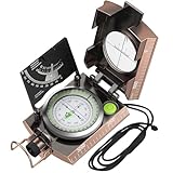 Proster Militär Marschkompass Professioneller Taschenkompass Peilkompass Kompass Compass mit Klinometer Tragschlaufe Tasche für Jagd Wandern und Aktivitäten im Freien