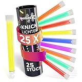 molinoRC Knicklichter - 25x SUPER HELLE Knicklichter - Power Leuchtstab in 6 Farben für Party, Festival, Camping oder Geburtstag - Knicklichter Militär - Glow Sticks - Knicklichter Groß XXL