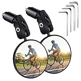 Fahrradspiegel 2 Stück, HD 360° Drehbar & Klappbar Fahrrad Rückspiegel,Universal für Lenker 17.4-22 mm,Weitwinkel Fahrradrückspielgel für Fahrrad,Mountainbike,Rennräder